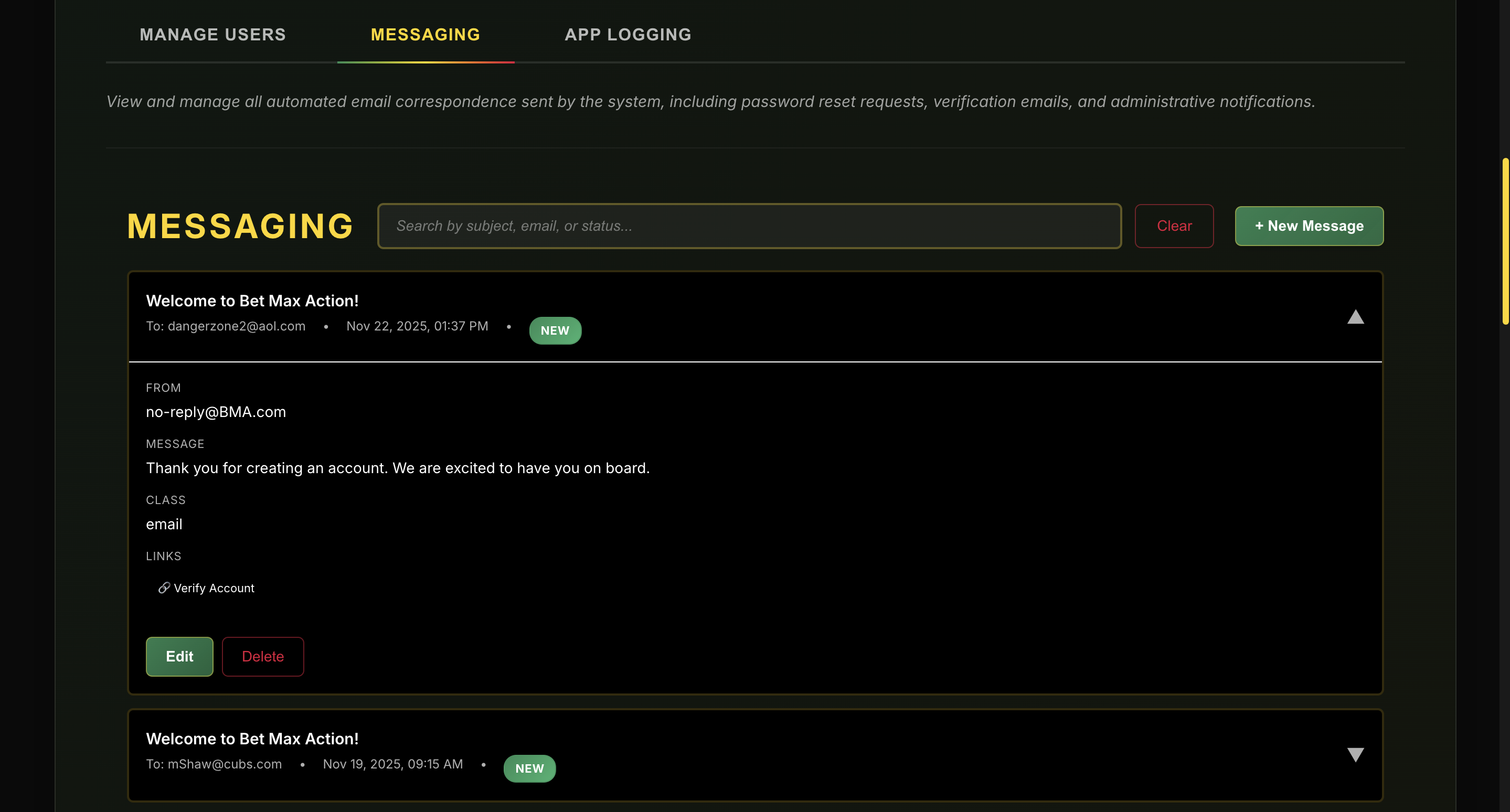 User Management Dashboard